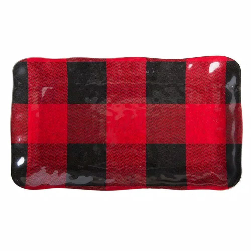 Tag Buffalo Red and Black Melamine Serving Platter, 1-Piece