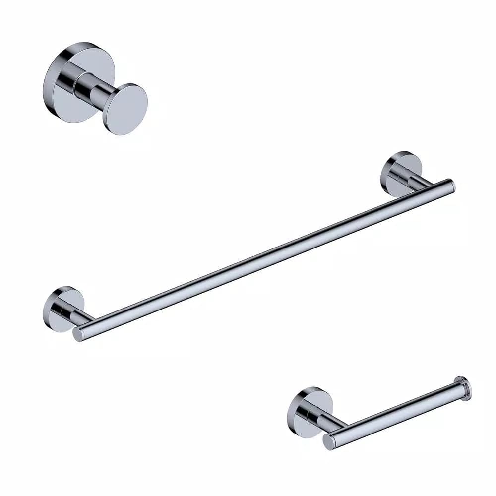 WS Bath Collections Norm 3-Piece Bath Hardware Set, Polished Chrome