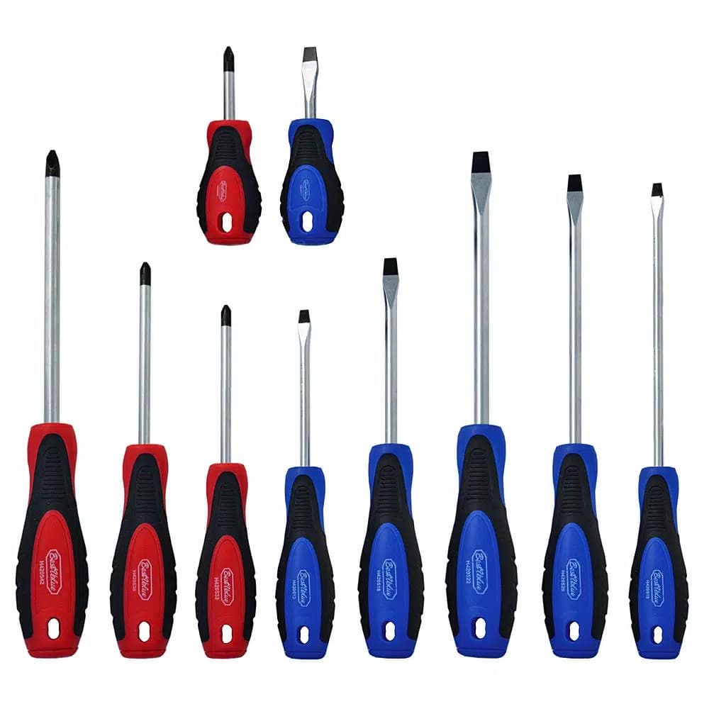 Best Value 10-Piece Chrome Vanadium Steel Screwdriver Set with Magnetic Tips, Phillips and Slotted