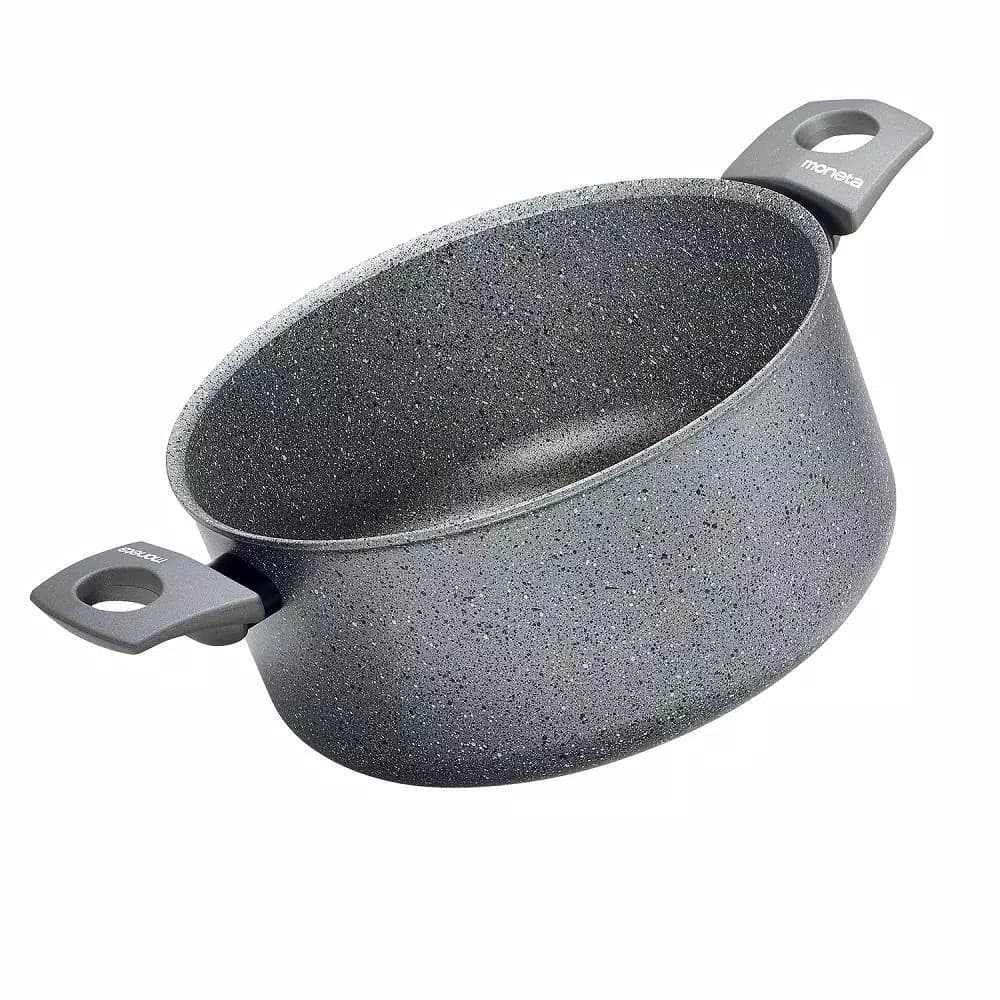 Moneta Greystone 5.5 qt. Round Cast Aluminum Nonstick Dutch Oven, Grey