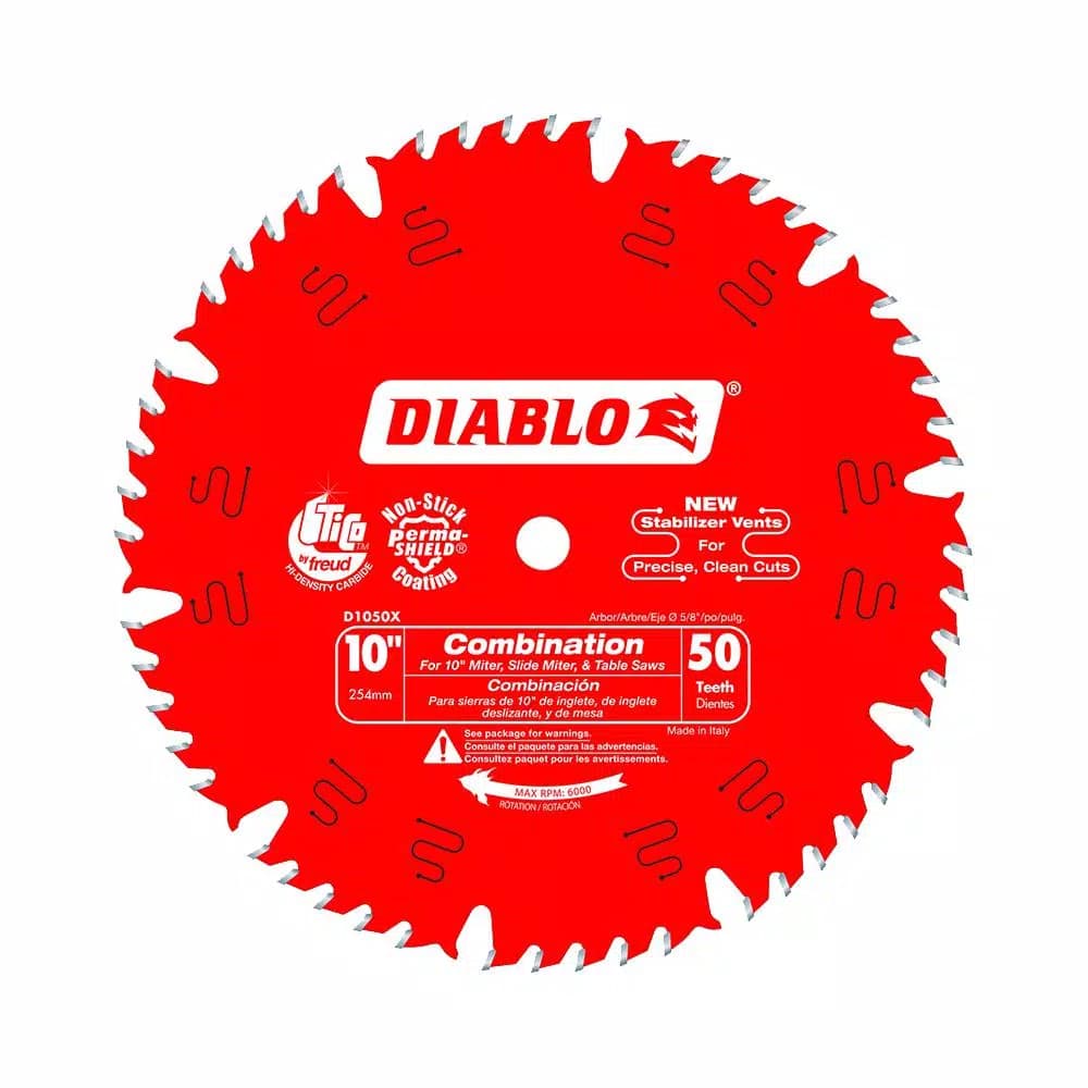 Diablo 10 in. x 50-Teeth Combination Carbide Circular Saw Blade