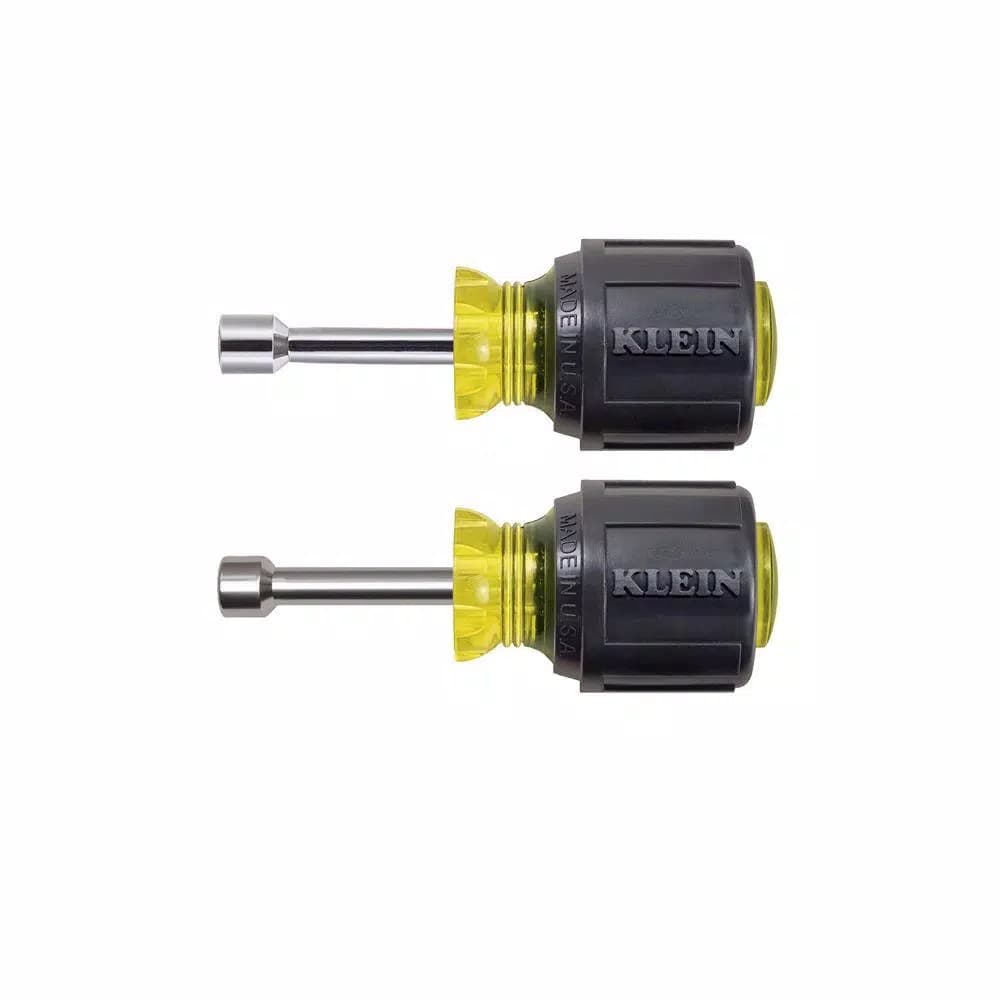 Klein Tools 2-Piece Stubby Nut Driver Set with Cushion Grip Handles, 1/4 in. and 5/16 in.