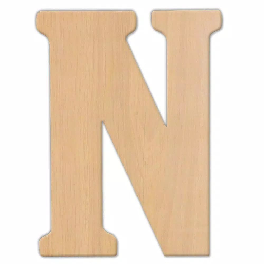 Jeff McWilliams Designs 15 in. Oversized Unfinished Wood Letter (N) - Industrial Style Wall Decor