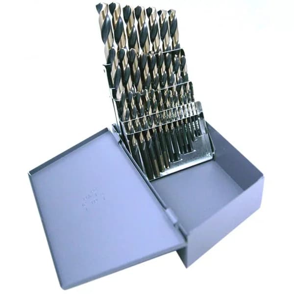 CLE-LINE 1879 High Speed Steel Heavy-Duty Drill Bit Set, Black & Gold, 29-Piece, 1/16 in. to 1/2 in.