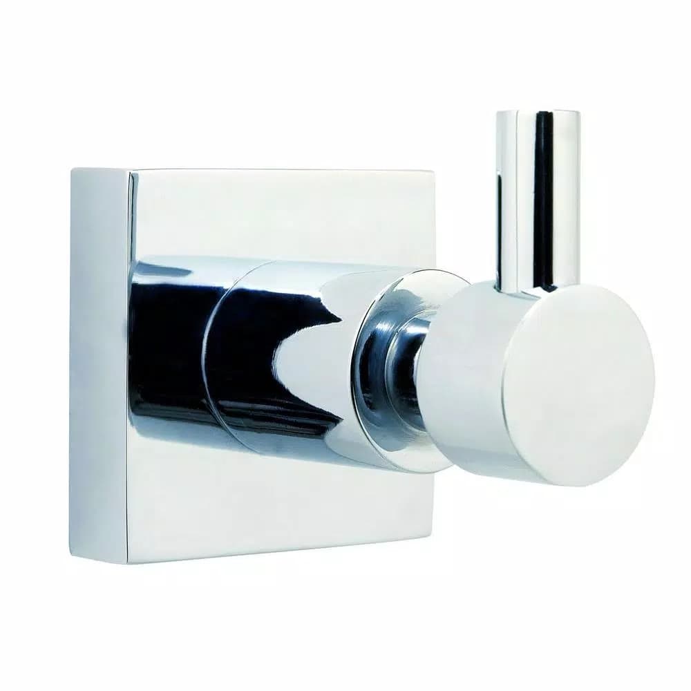 No Drilling Required Hukk Single Robe Hook in Chrome - No-Drill Mounting System