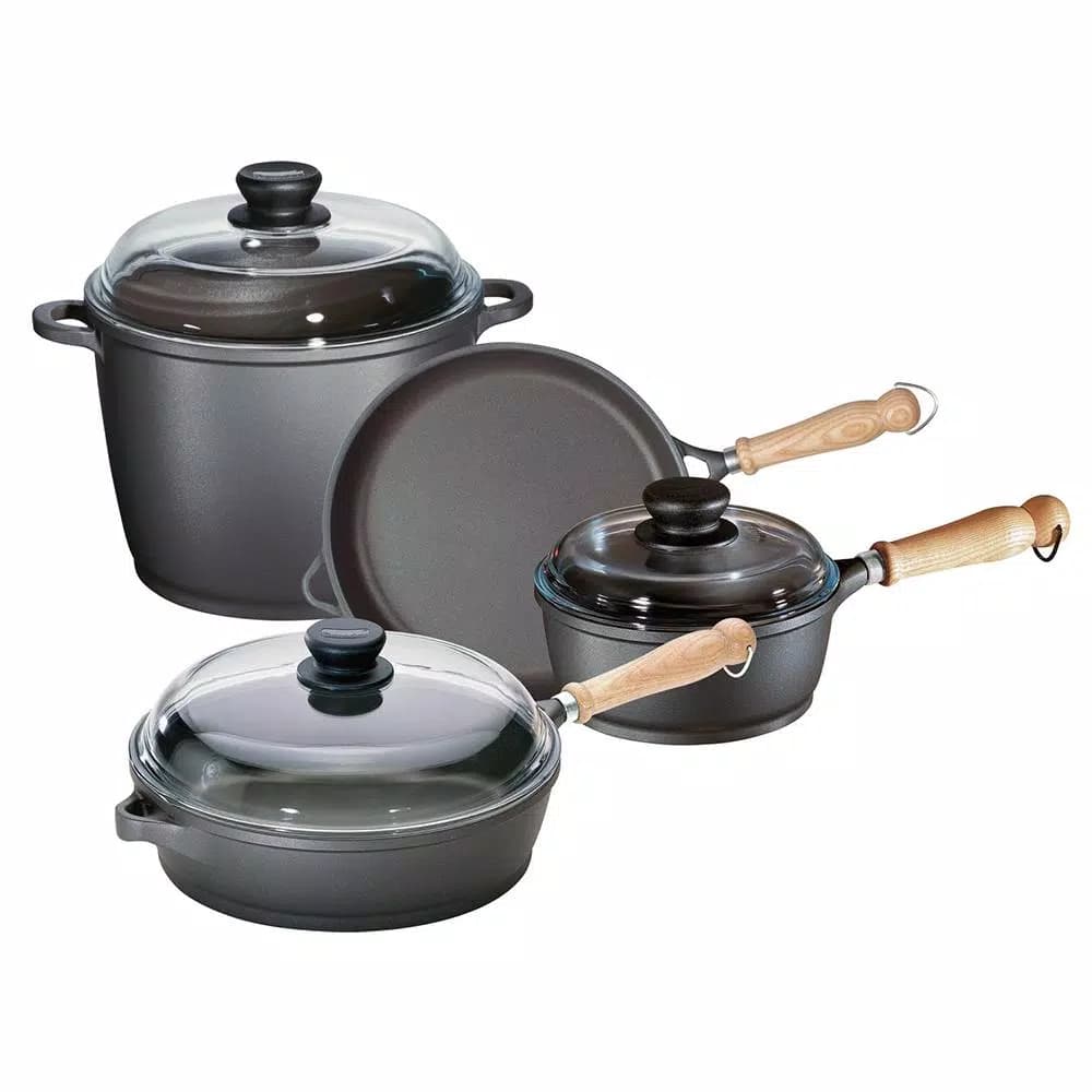 Berndes Tradition 7-Piece Cast Aluminum Nonstick Cookware Set, Gray