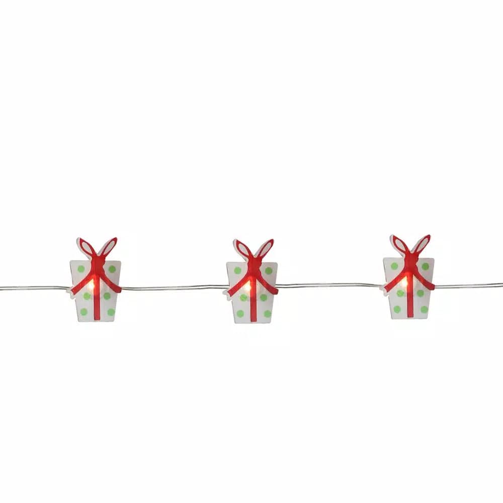 Northlight 20-Light Warm White LED Christmas Present Fairy Lights, 6 ft. Silver Copper Wire