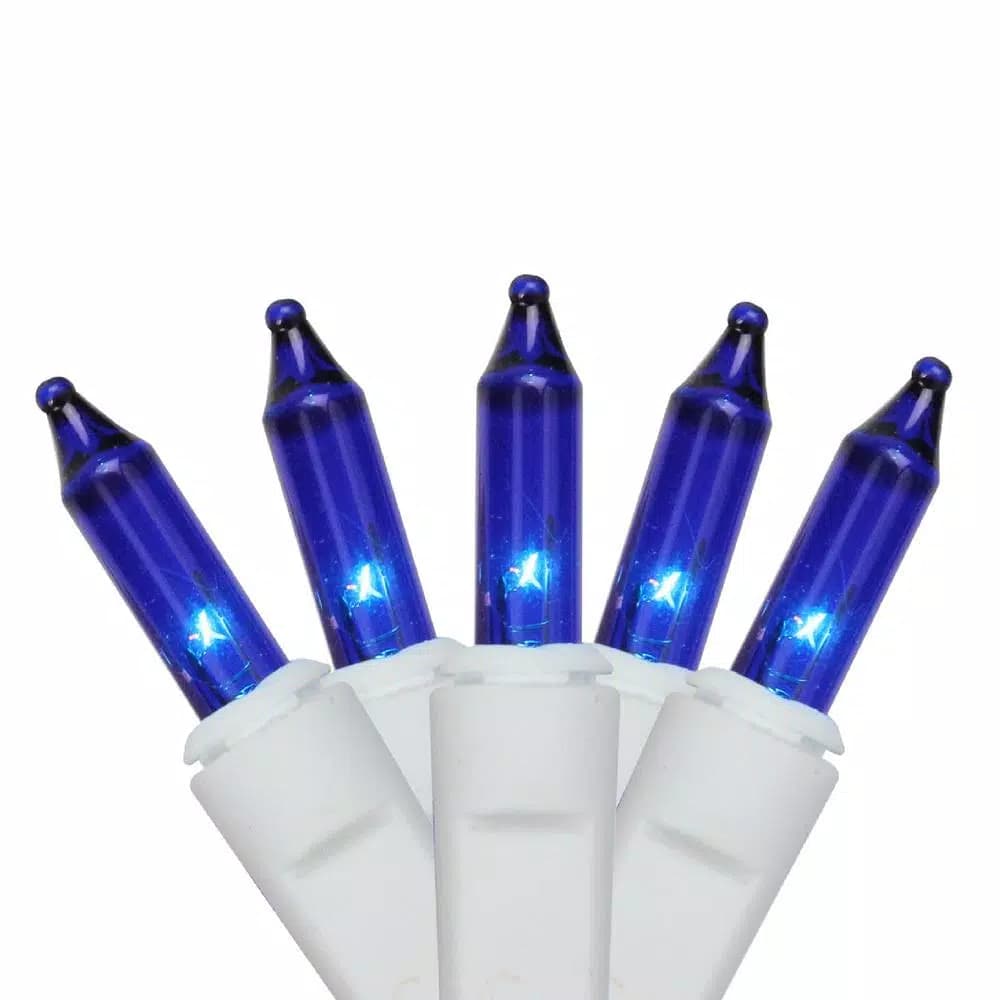 Northlight 50-Light Blue Mini Window Icicle Christmas Lights with White Wire