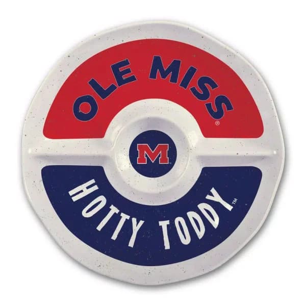 Magnolia Lane Ole Miss NCAA Officially Licensed 15 in. Melamine Chip and Dip Serving Tray