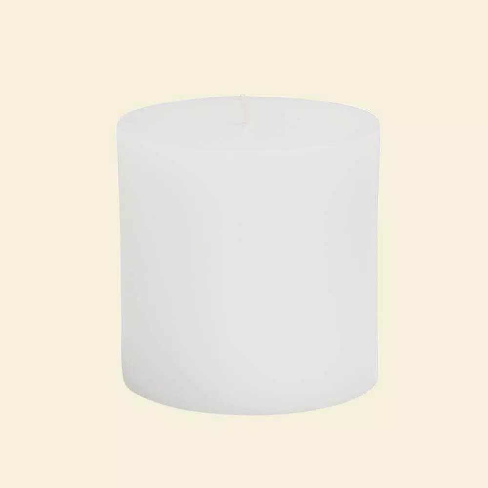 Zest Candle White Pillar Candles Bulk 12-Case, 3 in. x 3 in. Smokeless Clean Burning