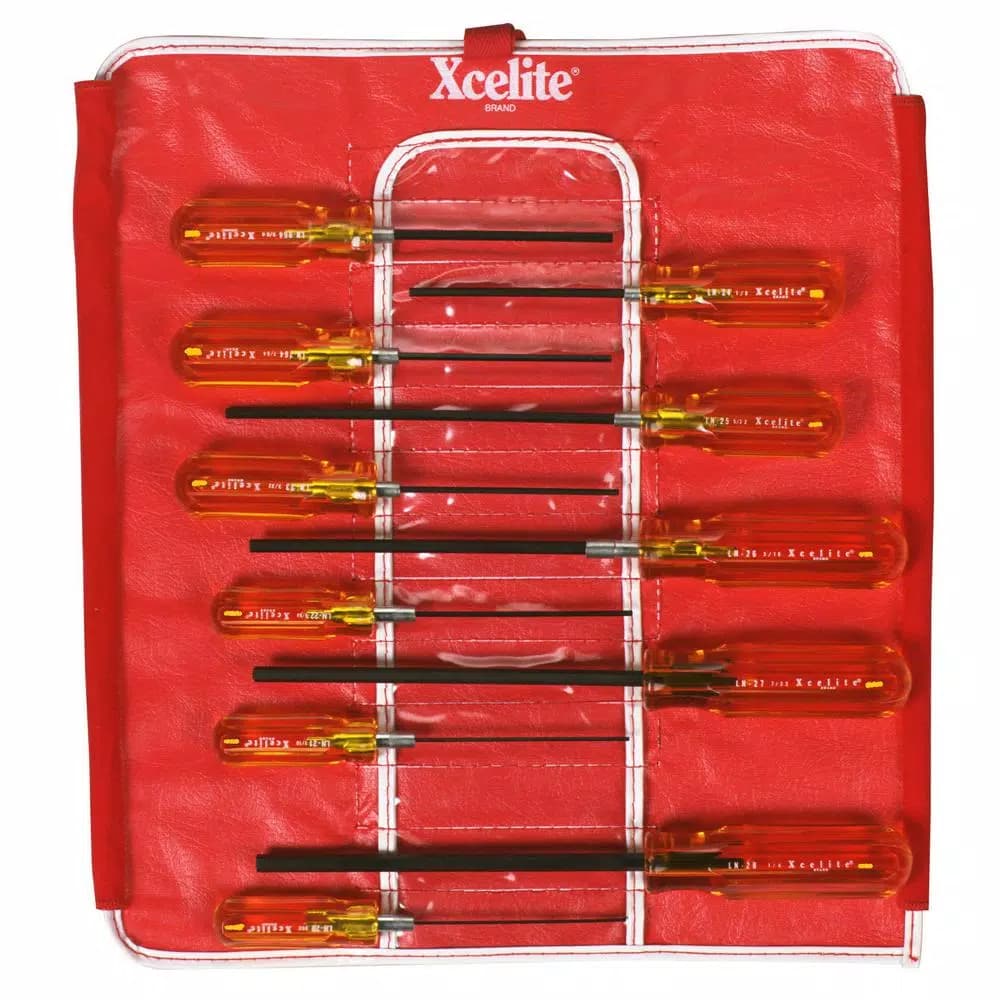 Xcelite 11-Piece Allen Hex SAE Screwdriver Set with Canvas Roll Up Pouch