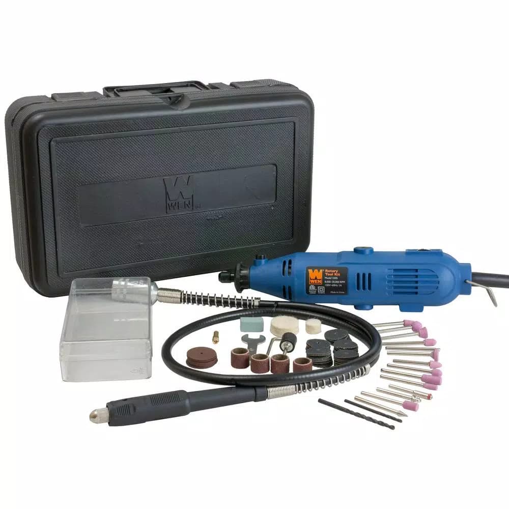 WEN Rotary Tool Kit with Flex Shaft, 8000-30000 RPM Variable Speed, 80 Accessories