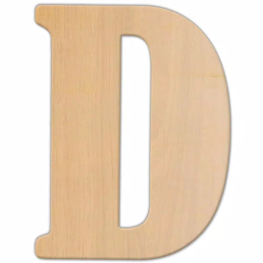 Jeff McWilliams Designs 15 in. Oversized Unfinished Wood Letter (D) - Industrial Style Wall Decor