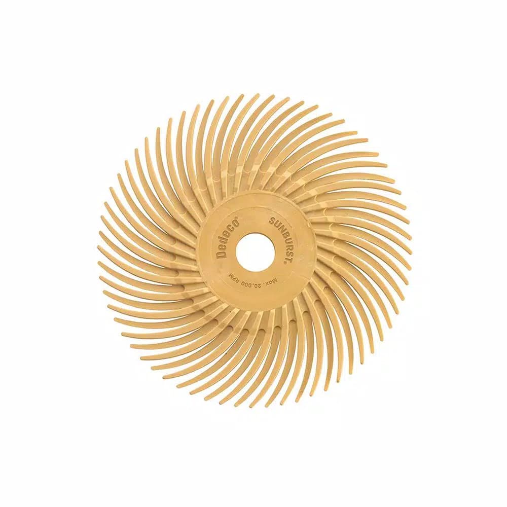 Dedeco Sunburst 3 in. Radial Discs 6 Mic Extra-Fine Polishing Tool, 3/8 in. Arbor (12-Pack)