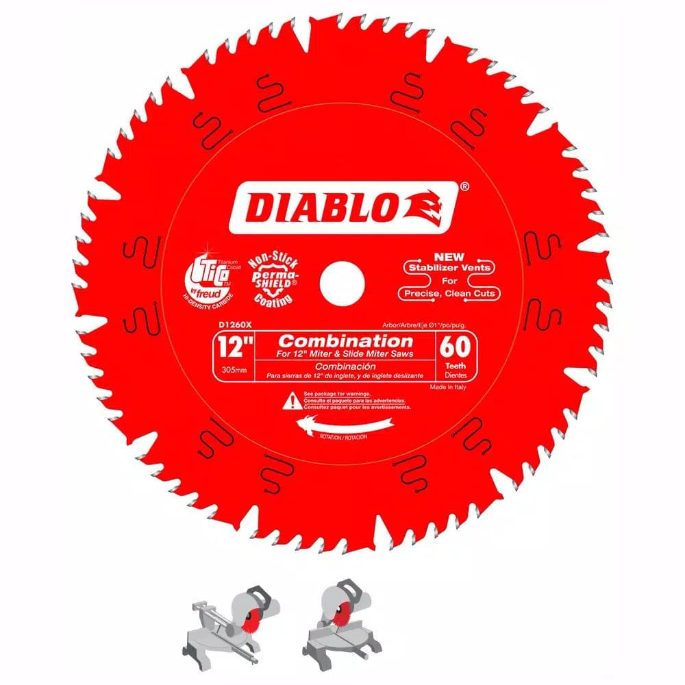 Diablo 12 in. x 60-Teeth Combination Carbide Circular Saw Blade, 15-Pack