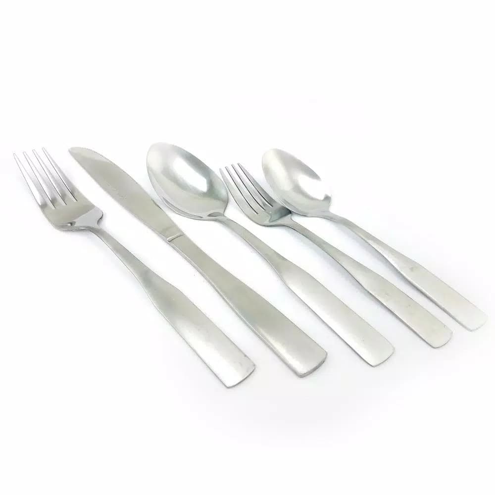 Gibson Home Abbeville 61-Piece Stainless Steel Flatware Set with Wire Caddy, Service for 12