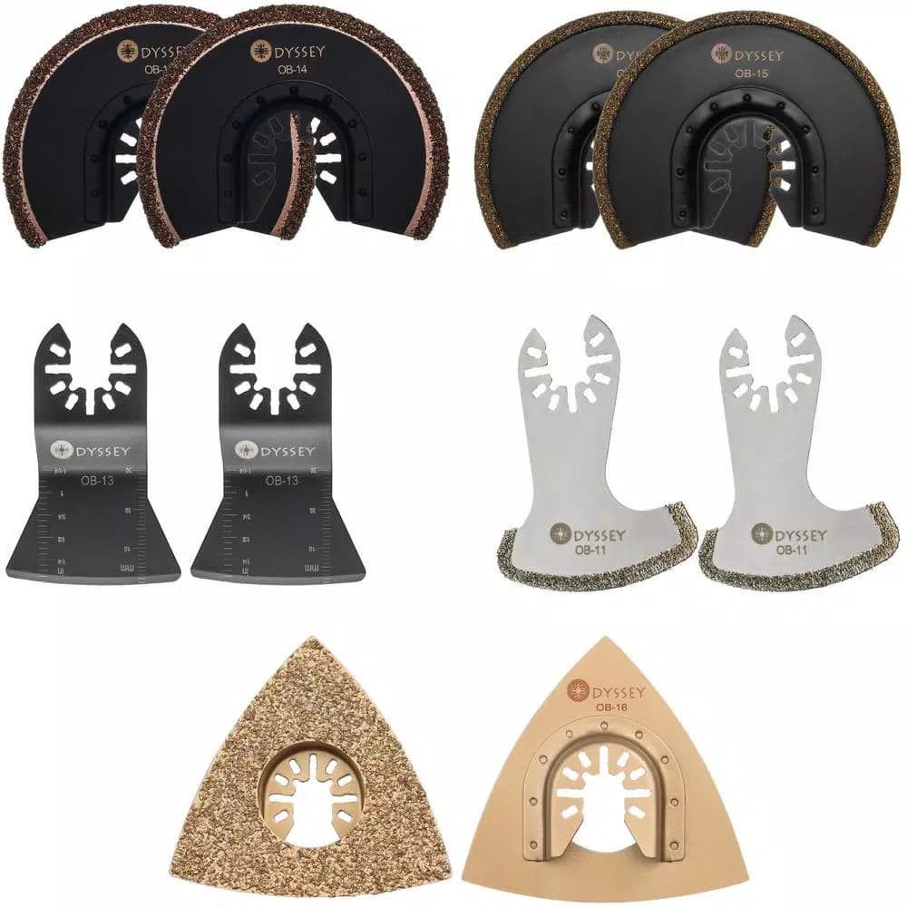 ODYSSEY 10-Piece Oscillating Multi-Tool Grout and Stone Cutting Blade Set