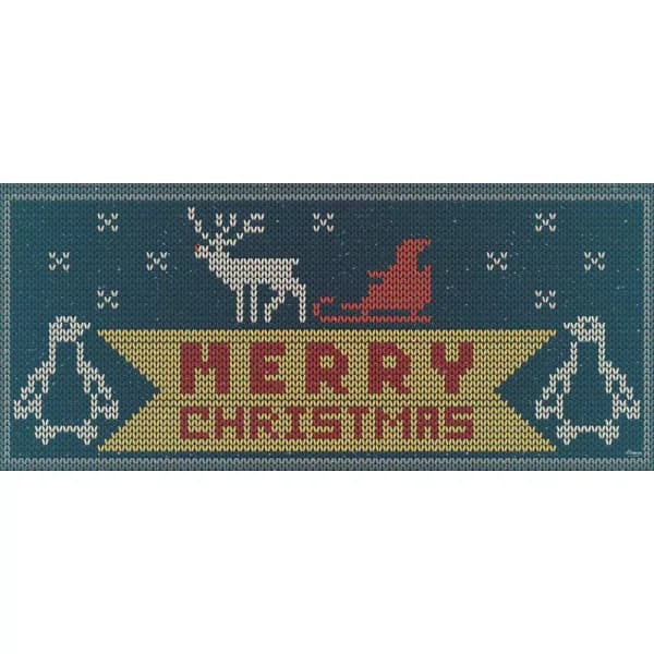 My Door Decor 7 ft. x 16 ft. Ugly Christmas Sweater Garage Door Mural, Vinyl Outdoor Holiday Decor