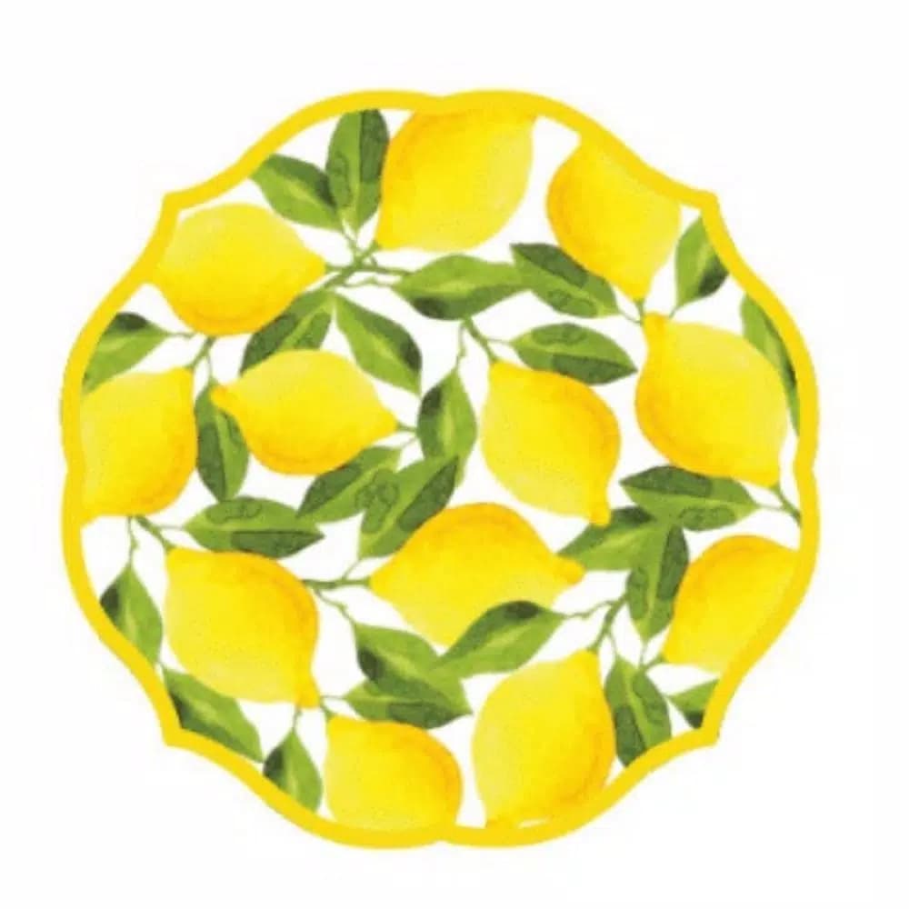 Sugar Plum Party SugarPlum Lemons 16-Piece Paper Dinner Plate Set, 10.25 inch Round