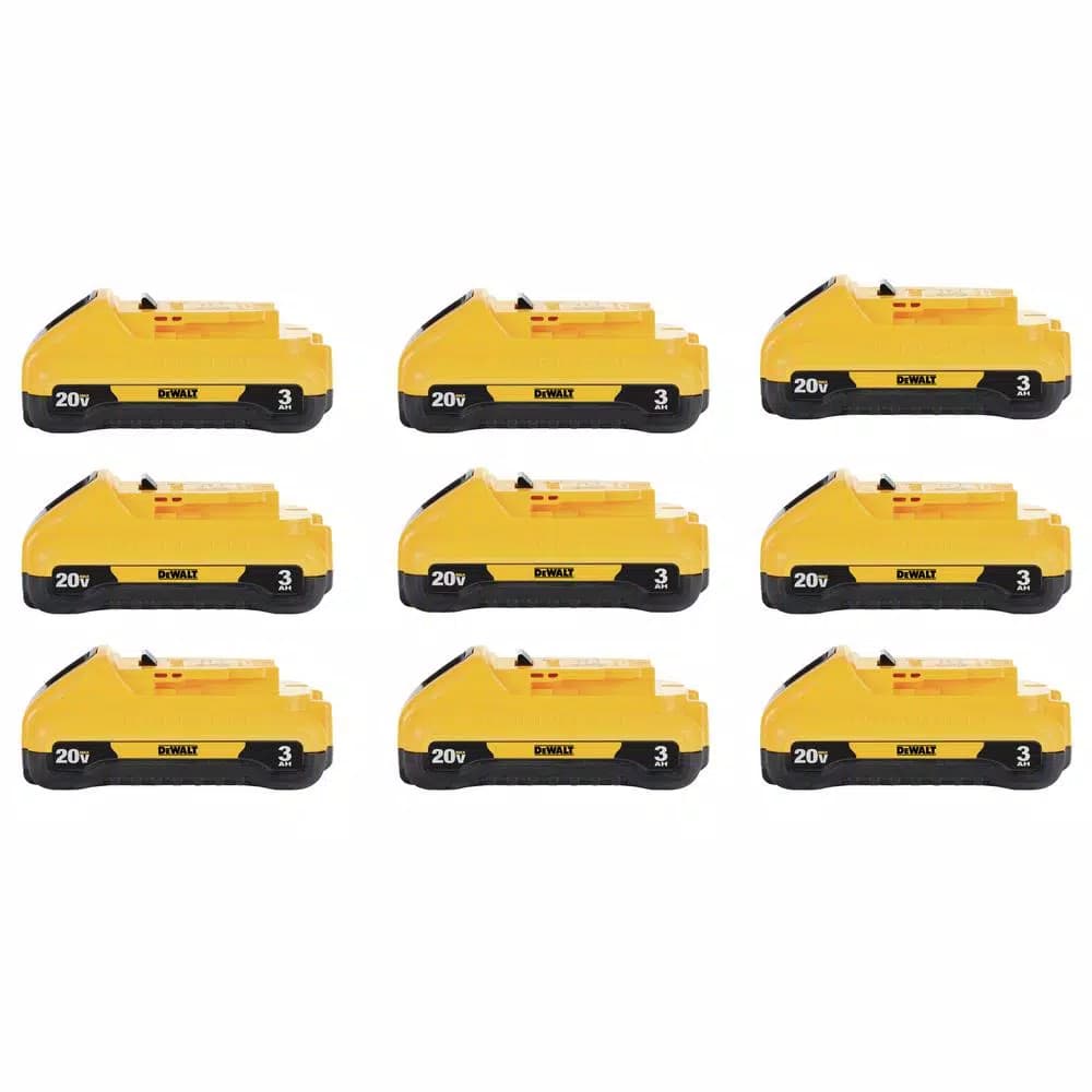 DEWALT 20V MAX 3.0Ah Compact Lithium-Ion Battery Pack (9-Pack)