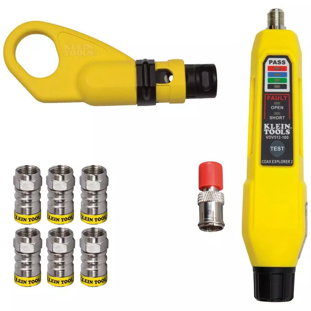Klein Tools Coax Quick Install and Test Kit with Push-On Connectors