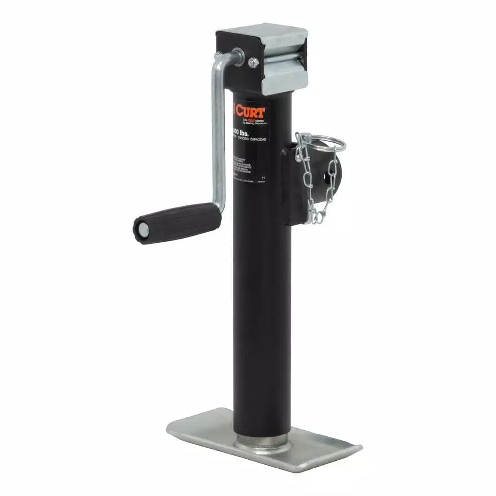 CURT Pipe-Mount Swivel Trailer Jack with Side Handle, 2,000 lbs. Capacity, 10 in. Travel