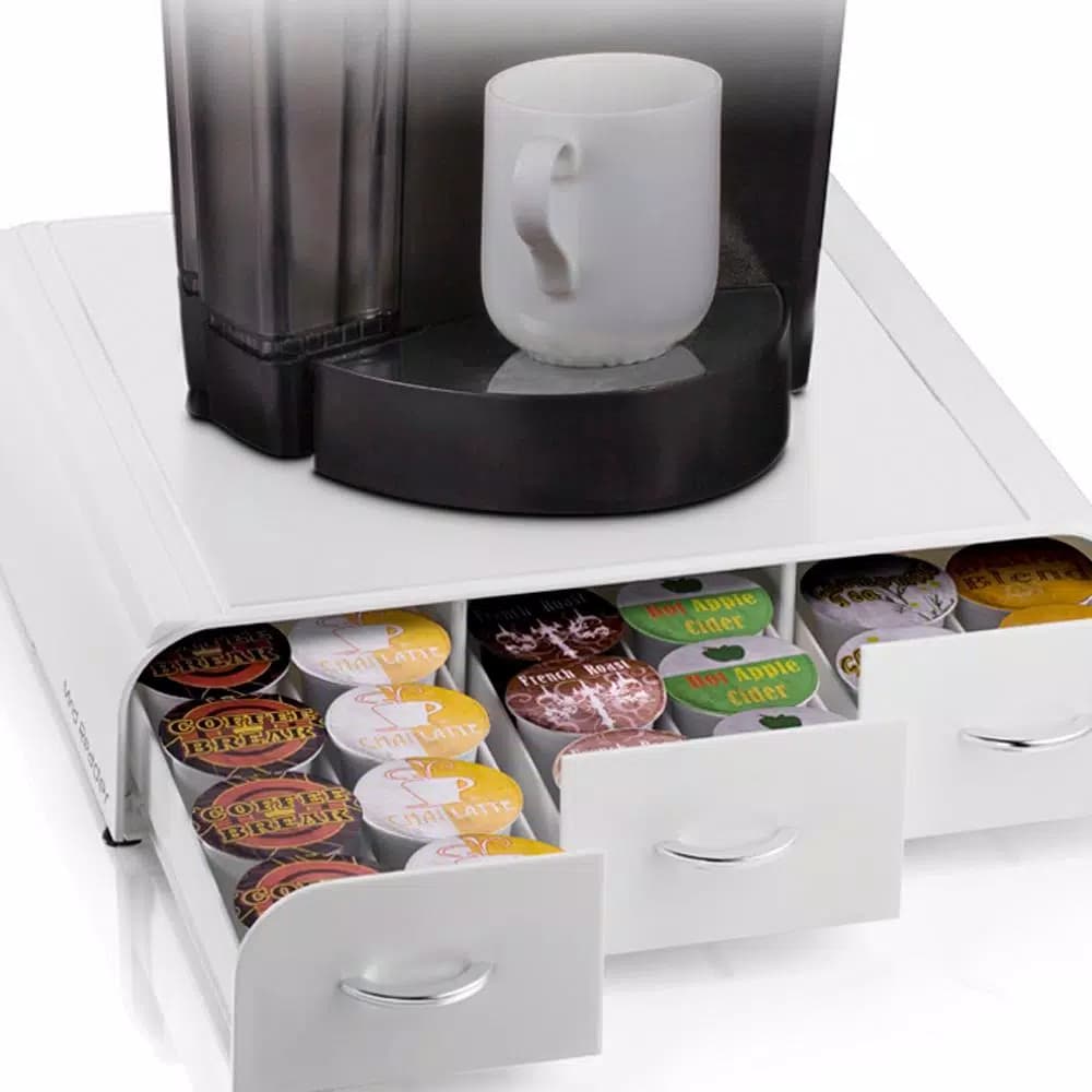 Mind Reader Anchor 36-Capacity White K-Cup Storage Drawer with Heat-Resistant Top