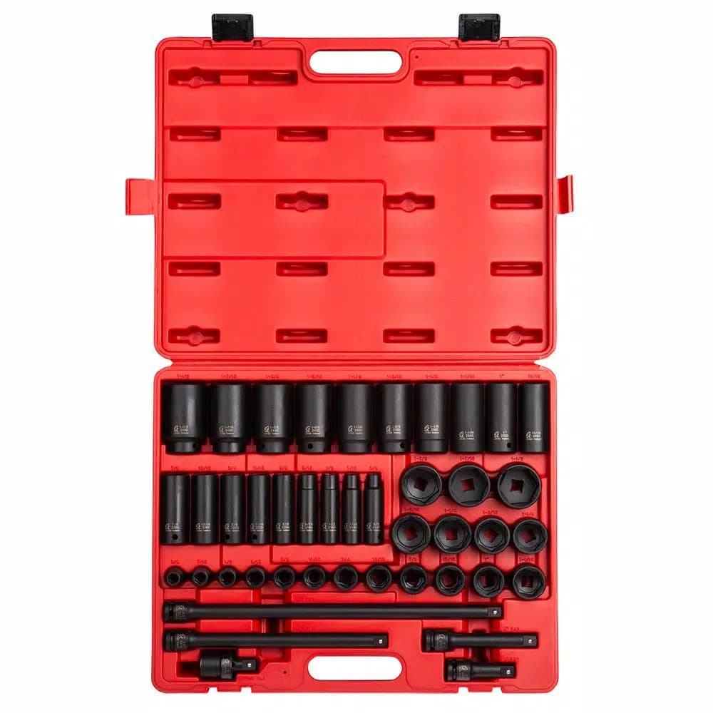 SUNEX TOOLS Sunex 2568 1/2 in. Drive SAE Master Impact Socket Set, 43-Piece