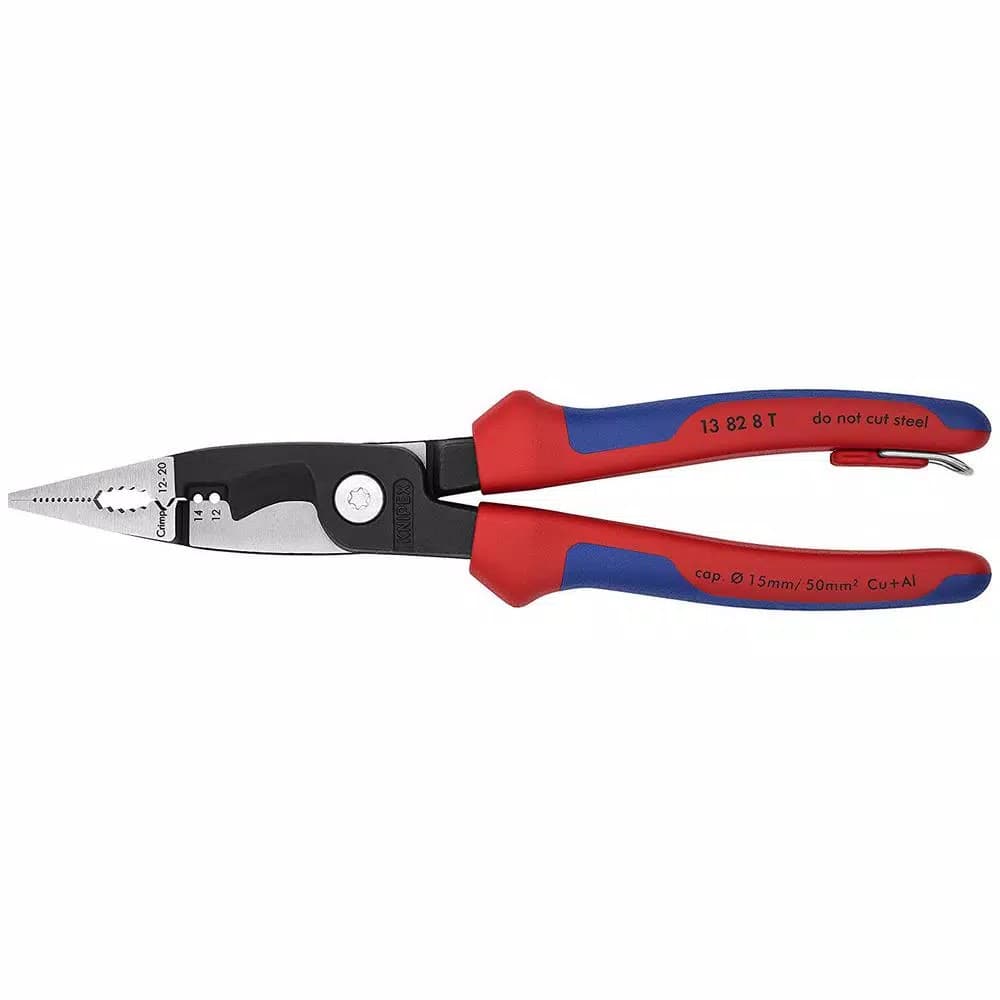 KNIPEX 8 in. 6-in-1 Electrical Installation Pliers with Tether Attachment