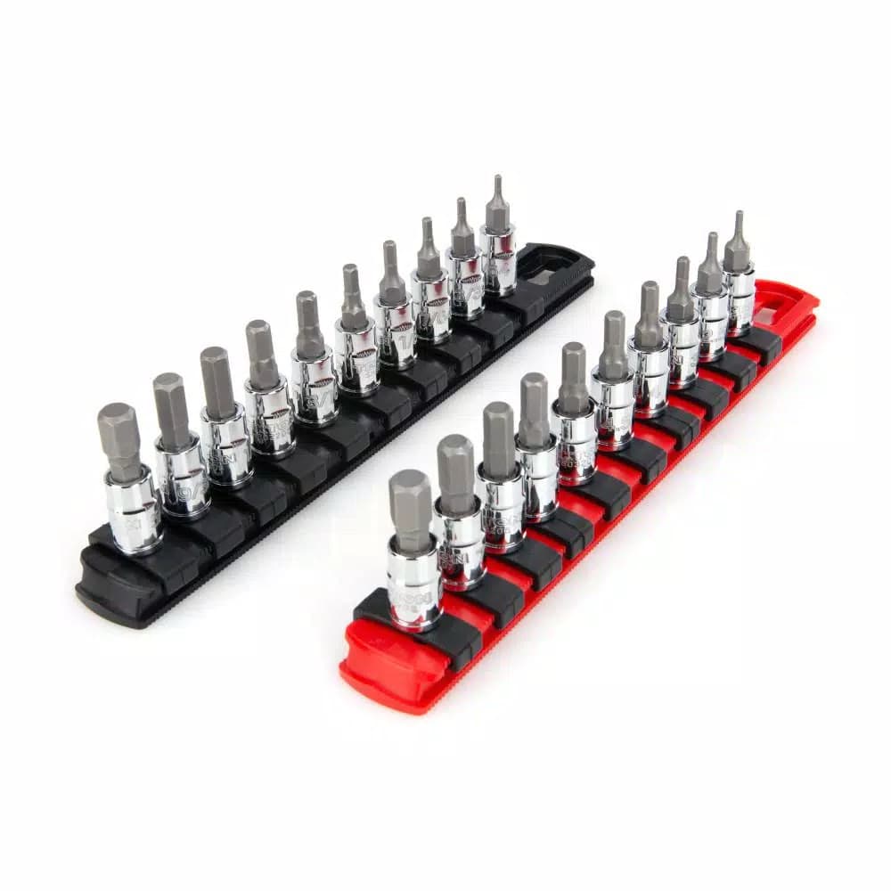 TEKTON 1/4 in. Drive Hex Bit Socket Set, 20-Piece SAE and Metric
