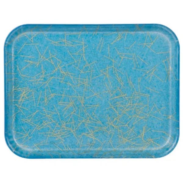 Carlisle FoodService Glasteel Starfire Blue Fiberglass Decorative Serving Trays, 13.75 x 10.6 in (12-Pack)