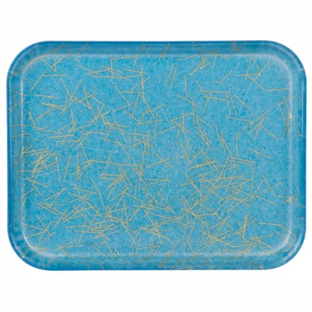 Carlisle FoodService Glasteel Starfire Blue Fiberglass Decorative Serving Trays, 13.75 x 10.6 in (12-Pack)