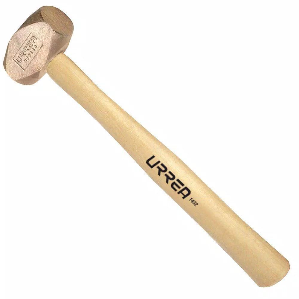 URREA 30 oz. Brass Head Hammer with Oak Wood Handle