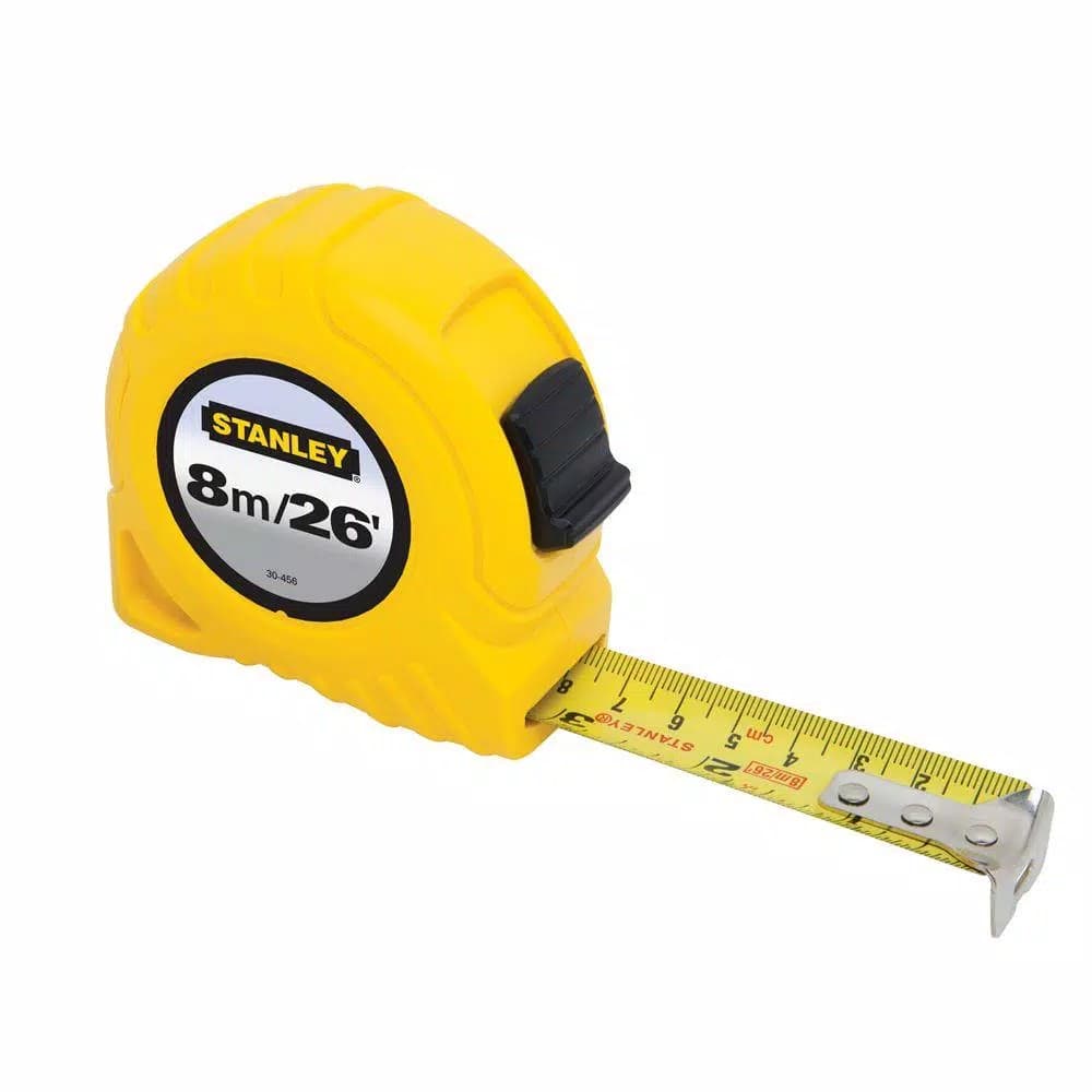 Stanley 26 ft. x 1 in. Tape Measure, Metric/SAE Dual Scale, High-Impact ABS Case