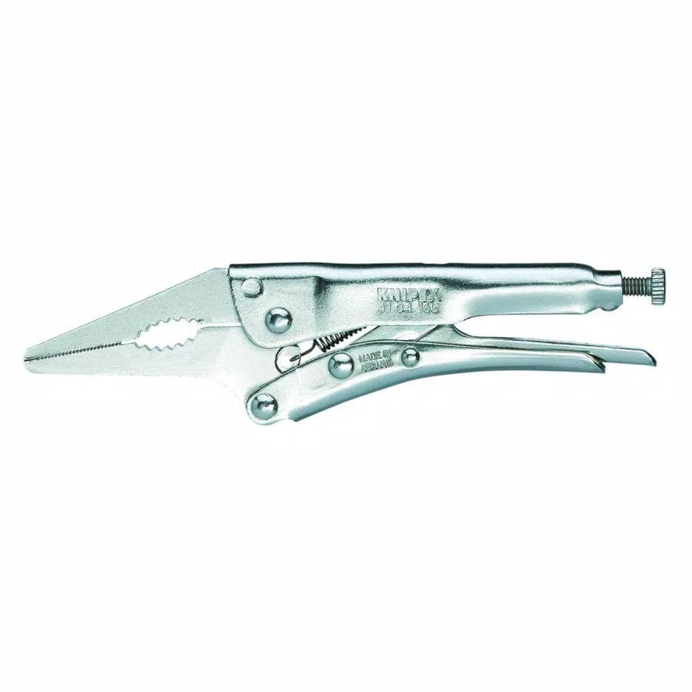 KNIPEX 6-1/2 in. Long Nose Locking Pliers with Chrome Vanadium Jaws