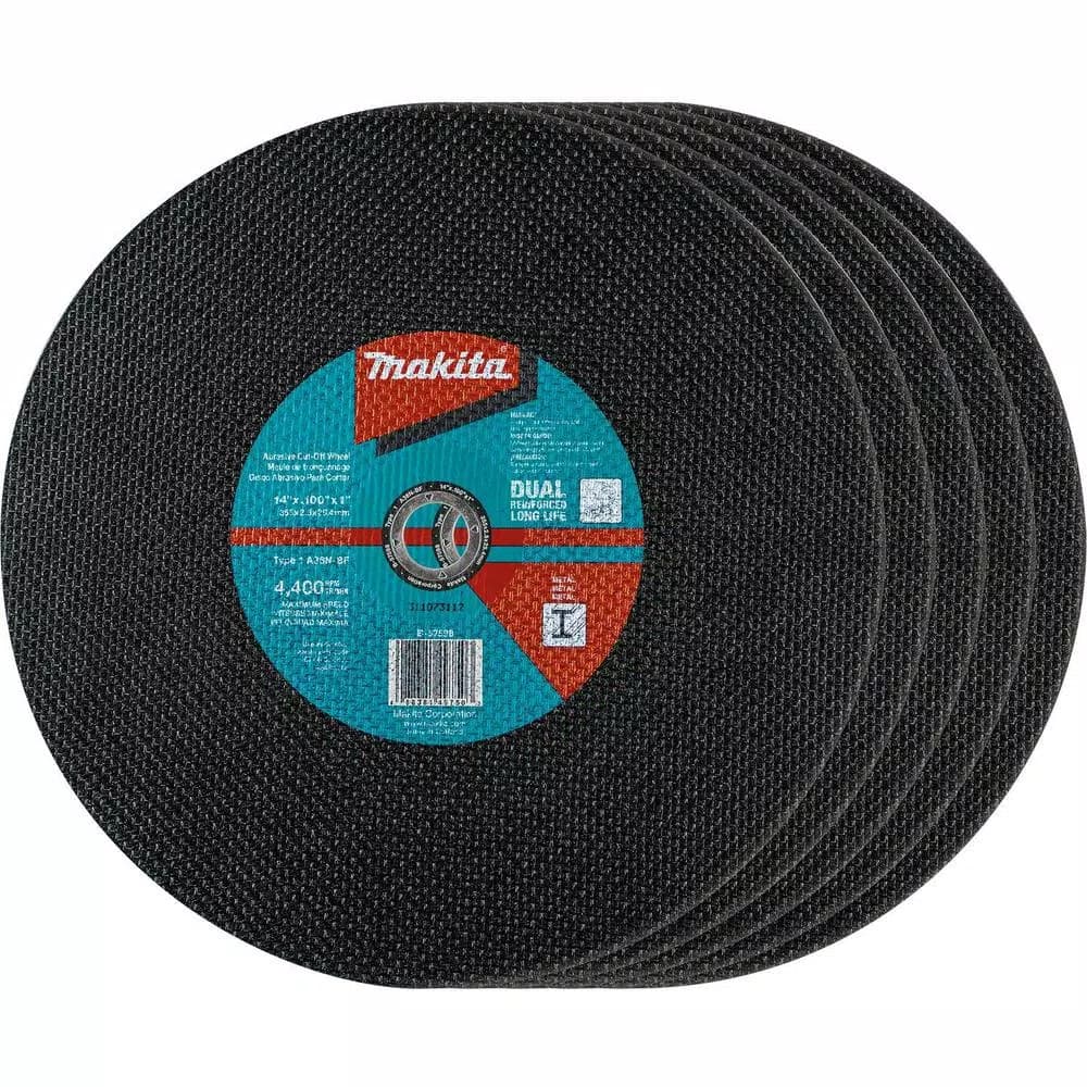 Makita 14 in. x 1 in. x 3/32 in. Abrasive Cut-Off Wheel, 36 Grit (5-Pack)