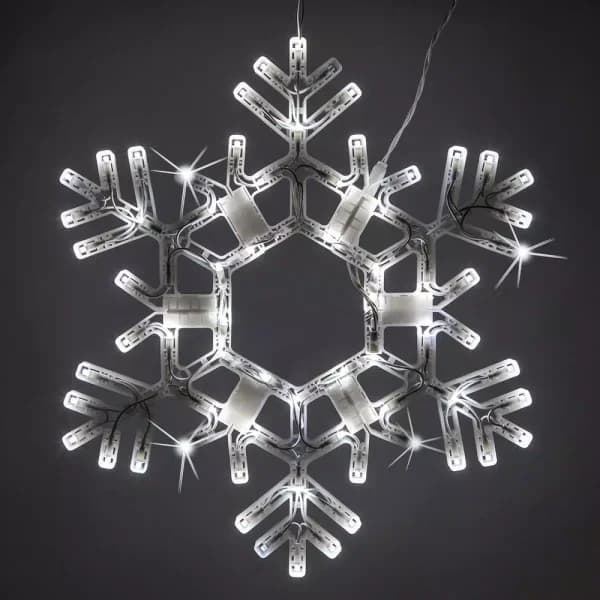 Kringle Traditions 20 in. 70-Light Cool White Twinkle LED Folding Snowflake Decoration