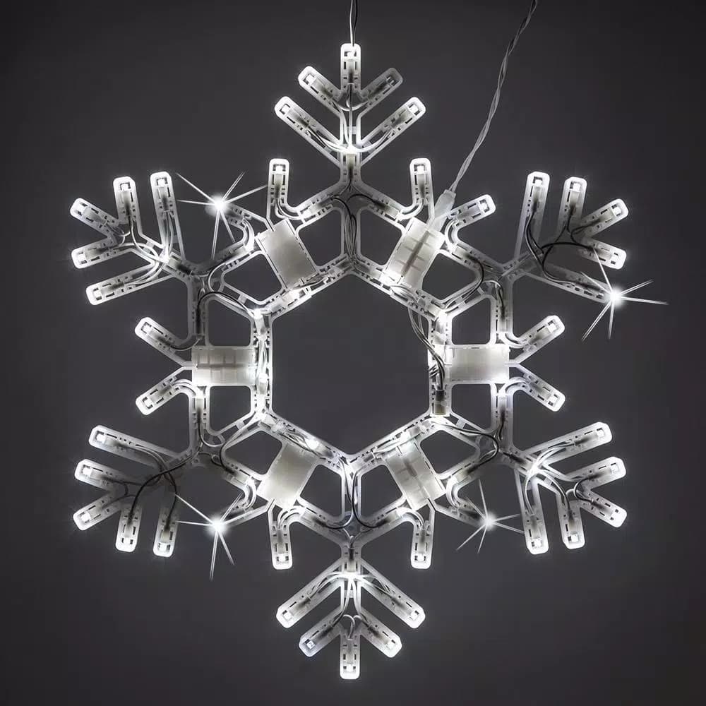 Kringle Traditions 20 in. 70-Light Cool White Twinkle LED Folding Snowflake Decoration