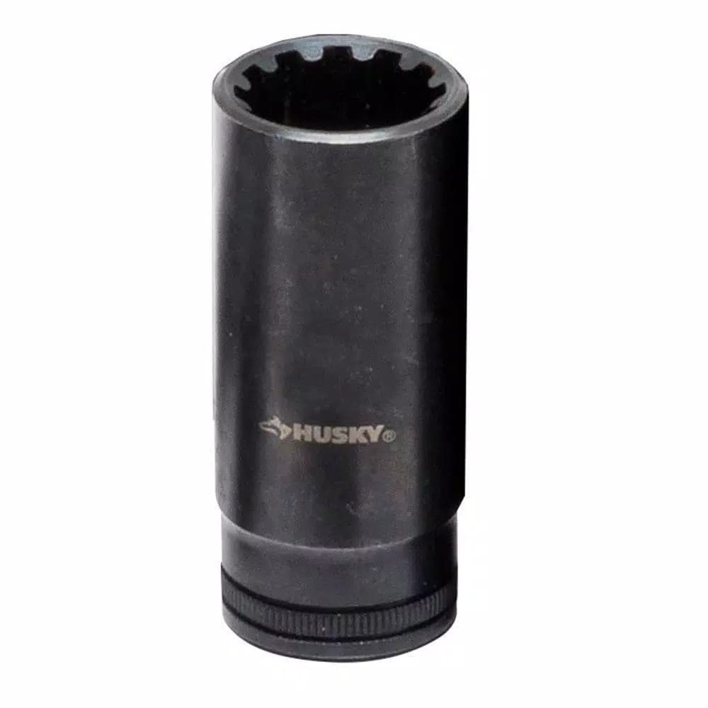 Husky 3/8 in. Drive 1/2 in. Knurl Grip Deep Universal Socket