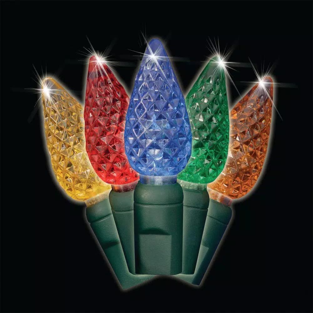Brite Star 35-Light Multi-Color C6 LED Battery-Operated String Lights, Set of 2