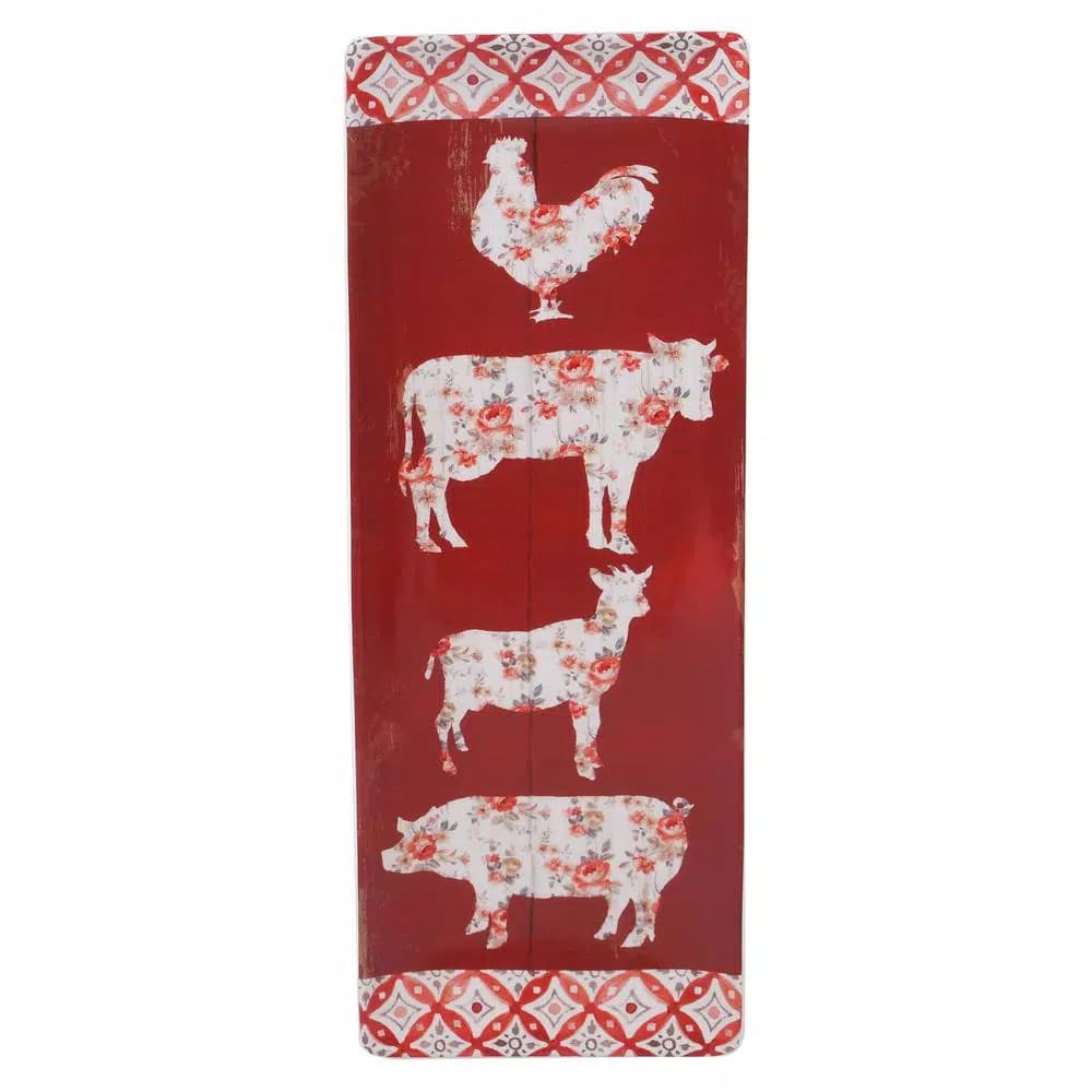 Certified International Farmhouse Multi-Colored Earthenware Rectangular Platter, 16 in.