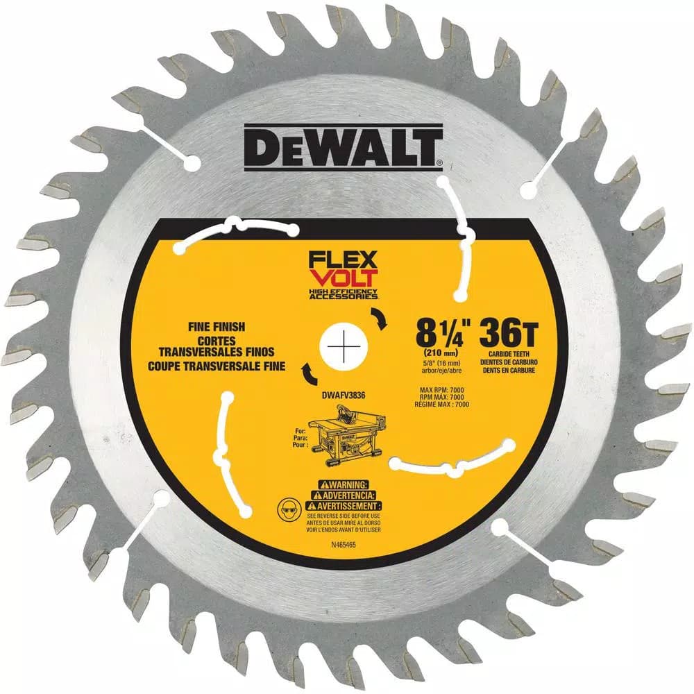 DEWALT FLEXVOLT 8-1/4 in. 36-Teeth Carbide-Tipped Table Saw Blade