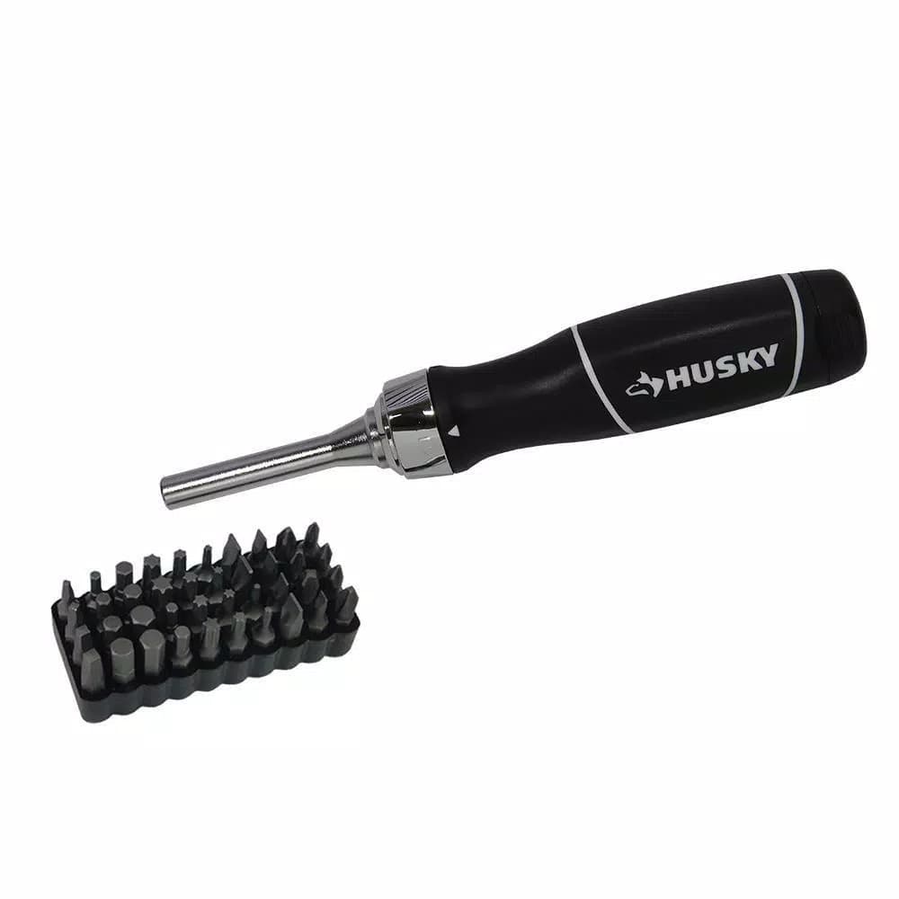 Husky 40-Piece Ratcheting Screwdriver Set with S-2 Steel Bits