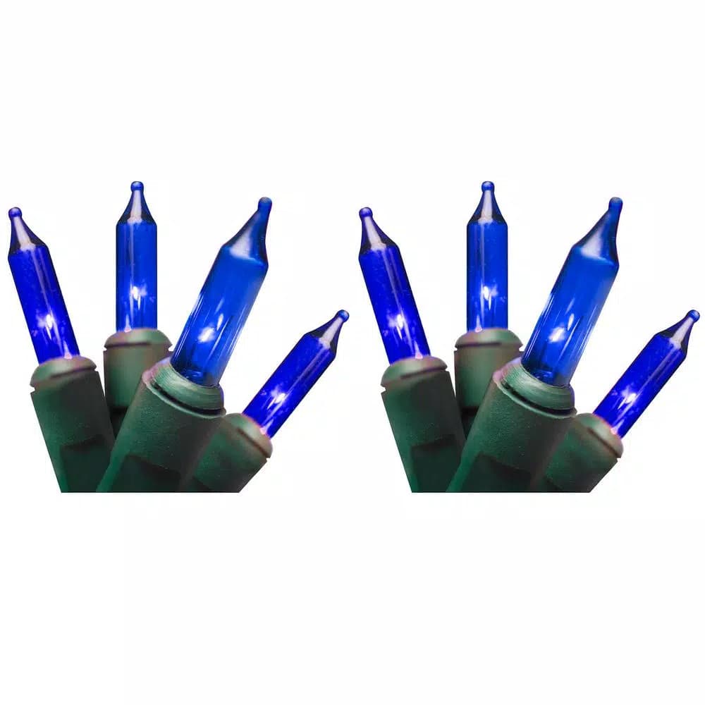 Unbranded Brite Star Professional Series 100-Light Blue Mini Christmas Light Set with Green Wire (Set of 2)