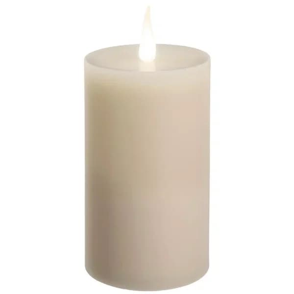 Xodus Innovations 6 in. Ivory Wax Flameless LED Pillar Candle with 3D Flame Technology