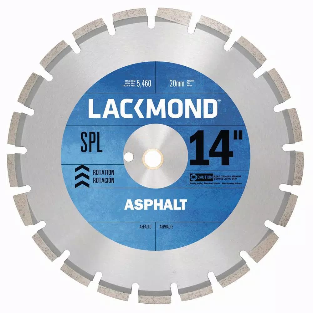 Lackmond SPL Series 14 in. Asphalt and Block Diamond Saw Blade - 20 mm Arbor