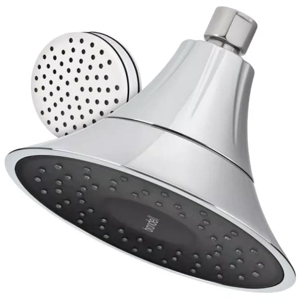 Brondell VivaSpring 6.5 in. Single Wall Mount Fixed Rain Shower Head with KDF Filtration, Chrome