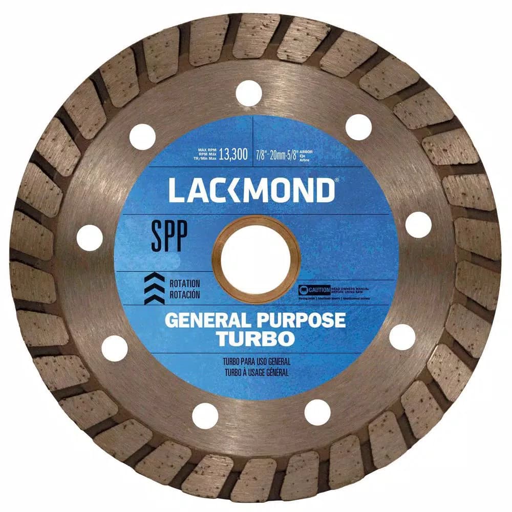 Lackmond 4 in. Continuous Turbo Rim Diamond Blade for Concrete, Brick, and Stone