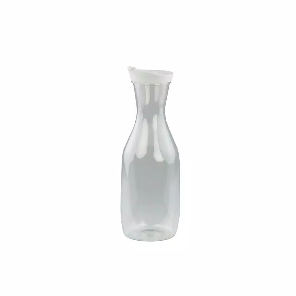 Home Basics 101 oz. Clear Heavy Duty Plastic Beverage Bottle with Pouring Lid