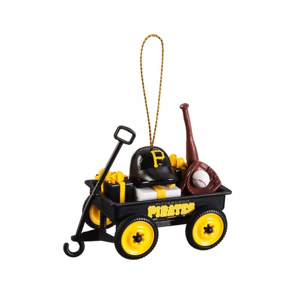 Team Sports America Pittsburgh Pirates MLB Team Wagon Christmas Ornament, 1.75 in.